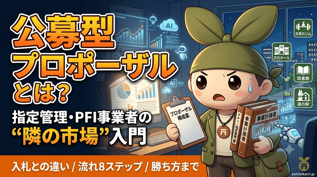 公募型プロポーザルとは?入札との違い・流れ・勝ち方を指定管理者・PFI事業者向けにわかりやすく解説