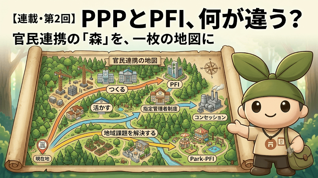 PPPとPFIの違いとは? 官民連携の全体像を「3つの分類」でやさしく整理【連載第2回】