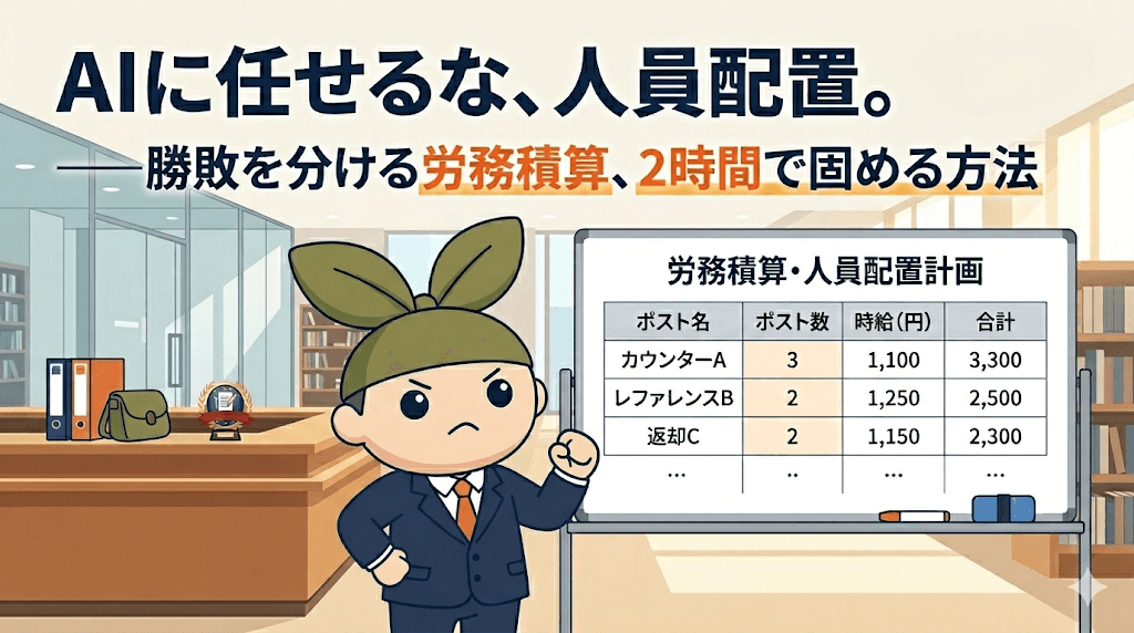 AIで挑む千代田区立図書館③|人員配置・労務積算プロンプト公開|指定管理者・PFI事業者必見