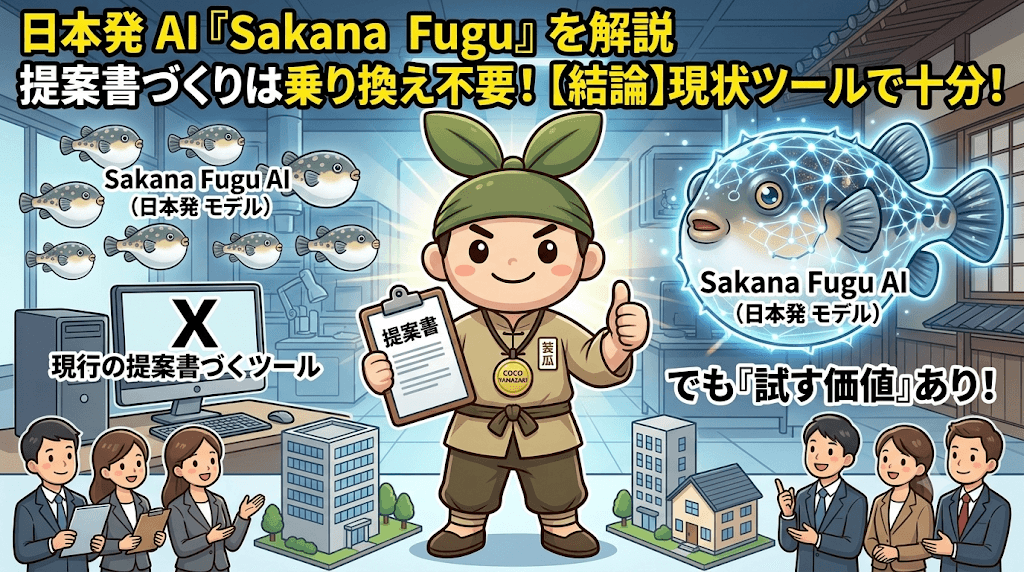 日本発AI「Sakana Fugu」を指定管理・PFI目線で解説|結論:いまの提案書づくりは乗り換え不要