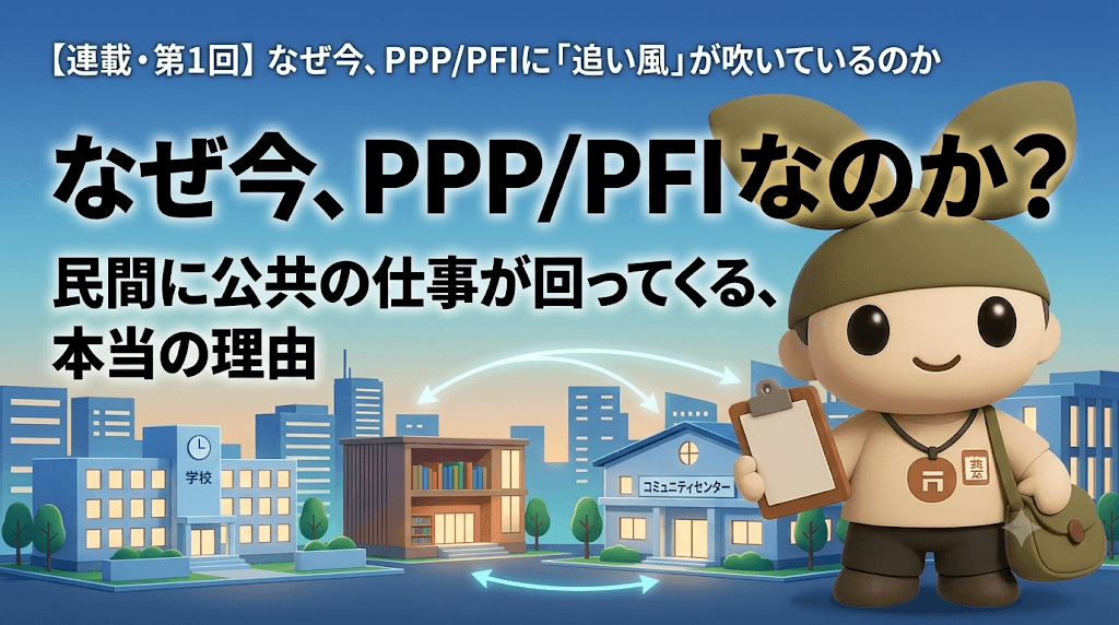 【連載・第1回】なぜ今、PPP/PFIに「追い風」が吹いているのか——民間に公共の仕事が回ってくる本当の理由