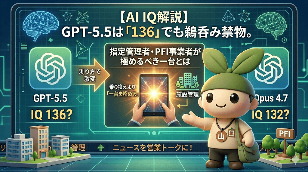 【AI IQ解説】GPT-5.5は「136」でも鵜呑み禁物。指定管理者・PFI事業者が極めるべき一台とは