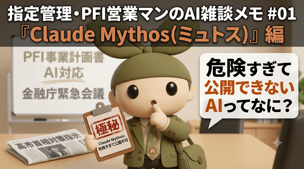 指定管理・PFI営業マンのAI雑談メモ #01「Claude Mythos(ミュトス)」編 ——「危険すぎて公開できないAI」ってなに?