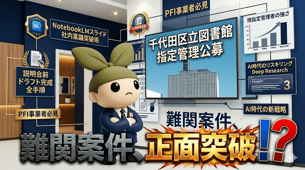 AIで挑む千代田区立図書館②|Deep Researchプロンプト3本公開・稟議突破・説明会前ドラフト戦略
