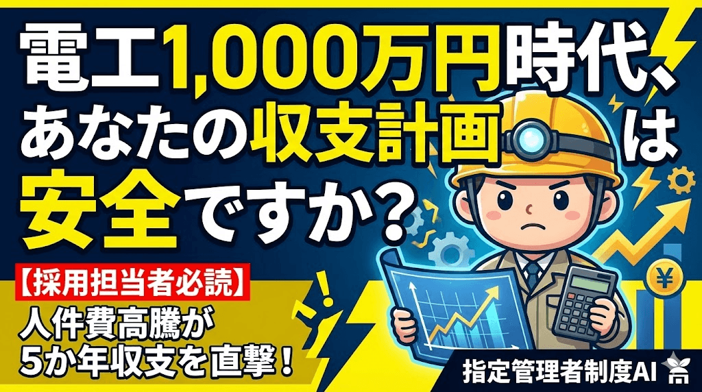 【採用担当者必読】電気工事士が年収1,000万円時代へ——指定管理の5か年収支、このままで大丈夫ですか?